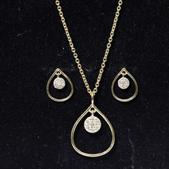 Diamond Wedding Necklace Earring Set for Bride