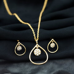 Diamond Wedding Necklace Earring Set for Bride