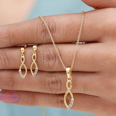 Diamond Infinity Jewelry Set for Women