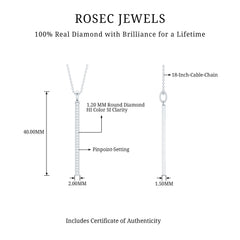 Round Cut Diamond Bar Necklace For Women