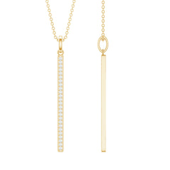 Round Cut Diamond Bar Necklace For Women