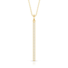 Round Cut Diamond Bar Necklace For Women