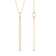 Round Cut Diamond Bar Necklace For Women