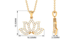 Diamond Lotus Flower Necklace in Pave Setting