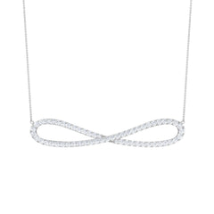 Diamond Sideway Infinity Pendant Necklace