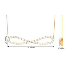 Diamond Sideway Infinity Pendant Necklace