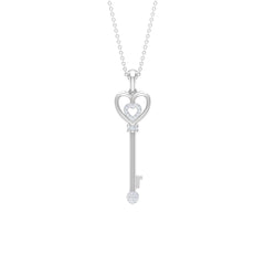 Vintage Style Diamond Key Necklace For Women