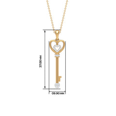 Vintage Style Diamond Key Necklace For Women