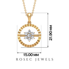 Diamond Flower Cluster Necklace for Women