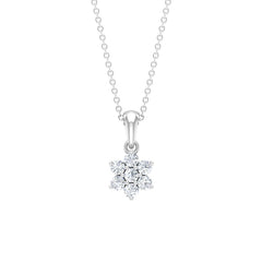 Natural Diamond Flower Pendant Necklace for women