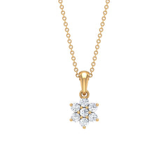 Natural Diamond Flower Pendant Necklace for women