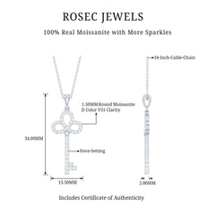 Certified Moissanite Key Pendant Necklace for her