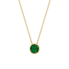 Natural Half Carat Emerald Necklace in Bezel Setting