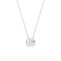 Bezel Set 3 Carat Moissanite Solitaire Necklace