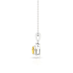 Genuine 2.3 Carat Cushion Cut Citrine and Diamond Necklace with Certificate
