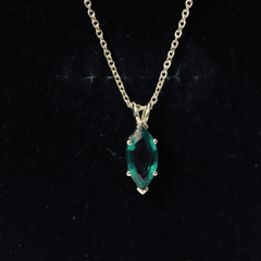 Marquise Cut 2.5 Carat Lab Grown Emerald Chain Necklace