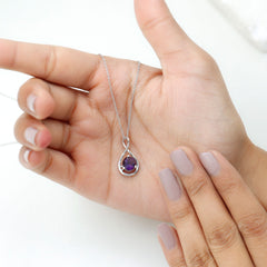 1 CT Real Amethyst Infinity Pendant Necklace