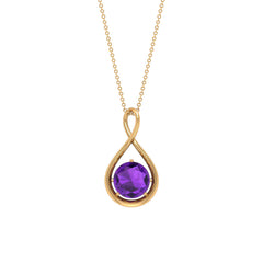1 CT Real Amethyst Infinity Pendant Necklace