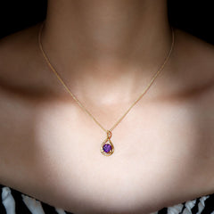 1 CT Real Amethyst Infinity Pendant Necklace