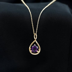 1 CT Real Amethyst Infinity Pendant Necklace