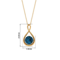 2 CT London Blue Topaz Infinity Pendant Necklace