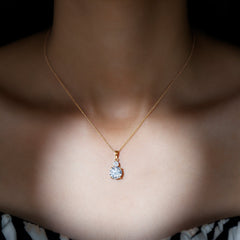Brilliant Cut Moissanite Two Stone Necklace With Chain