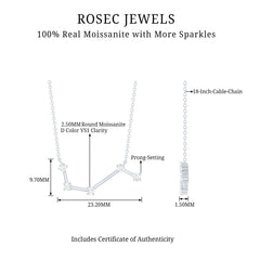 Moissanite Aries Constellation Necklace for Women