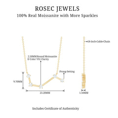 Moissanite Aries Constellation Necklace for Women