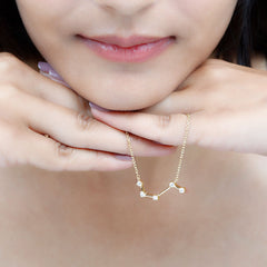 Moissanite Aries Constellation Necklace for Women