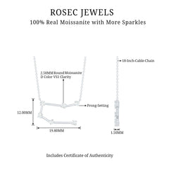 Certified Moissanite Gemini Constellation Necklace