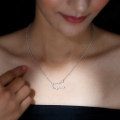 Certified Moissanite Gemini Constellation Necklace