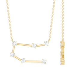Certified Moissanite Gemini Constellation Necklace