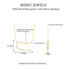 Certified Moissanite Gemini Constellation Necklace