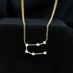Certified Moissanite Gemini Constellation Necklace