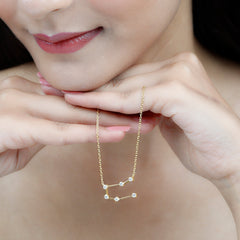 Certified Moissanite Gemini Constellation Necklace