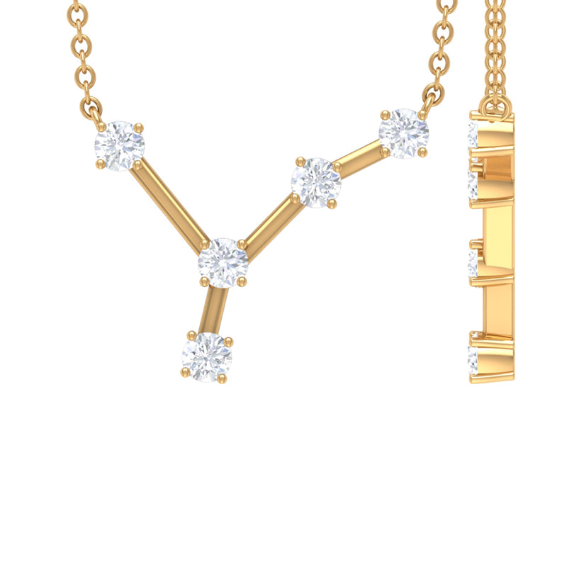 Natural Diamond Zodiac Cancer Constellation Necklace for Women
