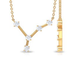 Natural Diamond Zodiac Cancer Constellation Necklace for Women