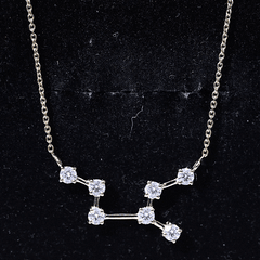 Moissanite Virgo Zodiac Constellation Necklace