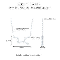 Moissanite Virgo Zodiac Constellation Necklace