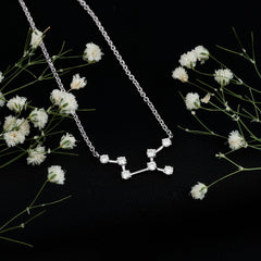 Moissanite Virgo Zodiac Constellation Necklace