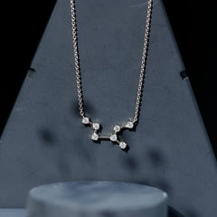Moissanite Virgo Zodiac Constellation Necklace