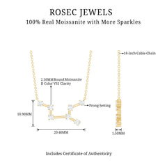 Moissanite Virgo Zodiac Constellation Necklace