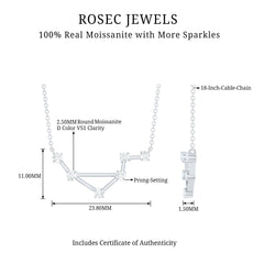 Certified Moissanite Libra Constellation Necklace