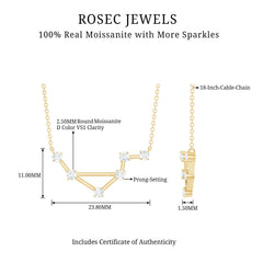 Certified Moissanite Libra Constellation Necklace