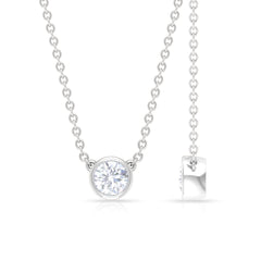 Certified Moissanite Solitaire Necklace in Bezel Setting