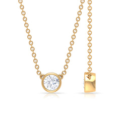 Certified Moissanite Solitaire Necklace in Bezel Setting