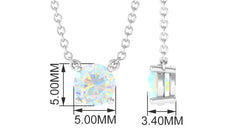 5 MM Round Shape Ethiopian Opal Solitaire Necklace in Prong Setting