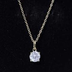 Certified 1 Carat Round Brilliant Cut Moissanite Solitaire Necklace With Silver Chain
