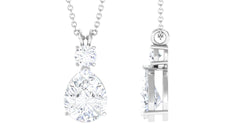 Certified Moissanite Teardrop Pendant Necklace