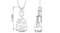 Certified Moissanite Teardrop Pendant Necklace